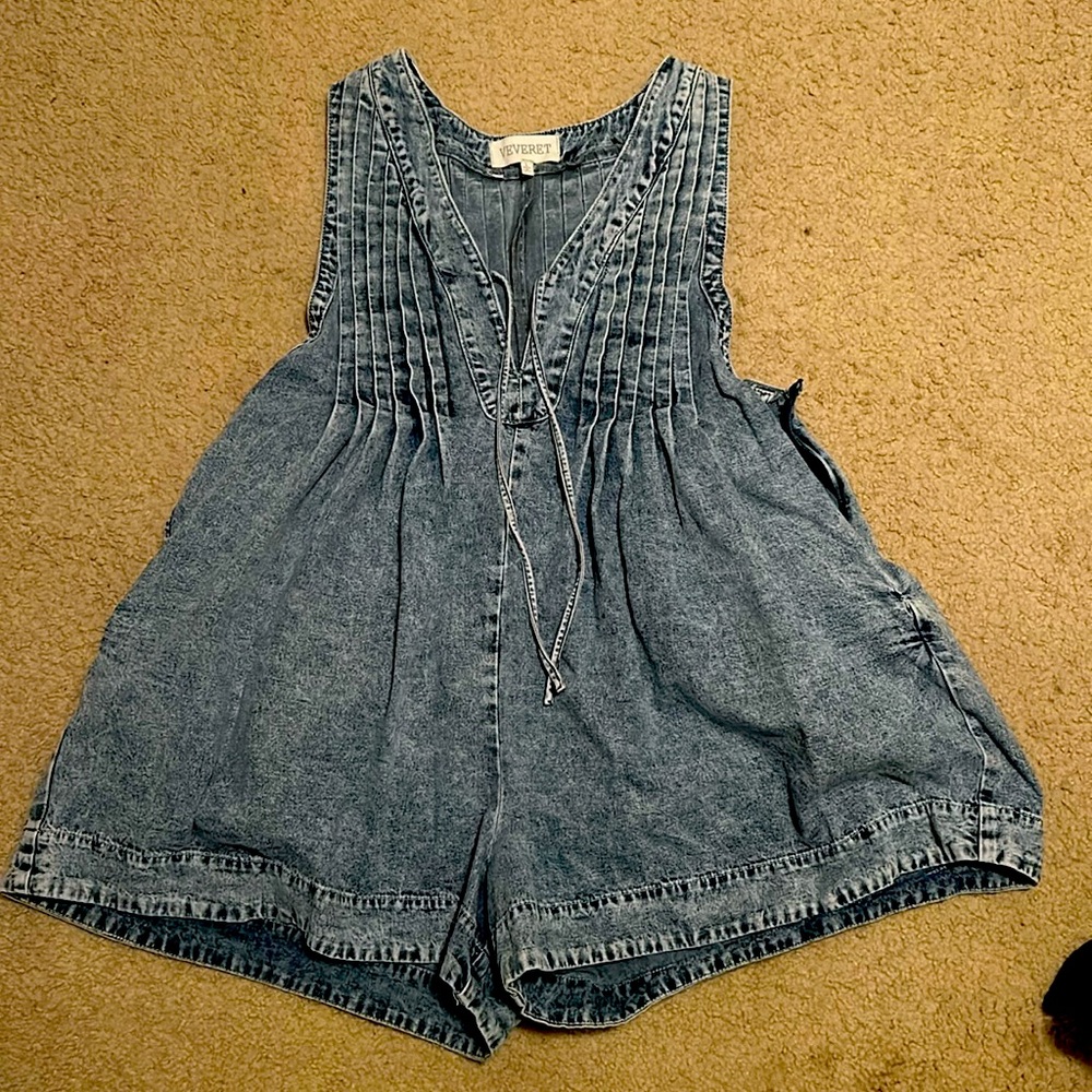 Denim flare romper